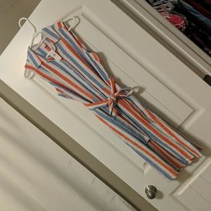 Linen tie front dress